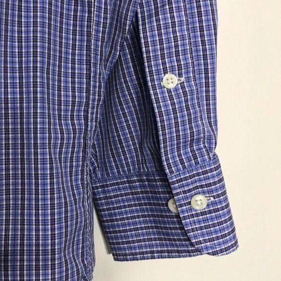 American Living Blue Plaid Shirt 16 1/2 - Picture 5 of 9